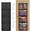 imageLifewit Stuffed Animal Storage for Door Up to 17quot Thick 1 Pack Over the Door Organizer with 5 Expandable Mesh Pockets Breathable Oxford Fabric Hanging Kid Plush Baby Toy Holder for Nursery WhiteBlack