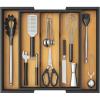 imageLifewit Utensil Organizer for Kitchen Drawer Bamboo Cooking Utensil Tray Expandable Cutlery Silverware Flatware Holder Adjustable Spatula Tools Gadgets Storage Divider Large Natural and BlackNatural  Black