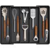 imageLifewit Utensil Organizer for Kitchen Drawers Expandable Cooking Utensil Tray Adjustable Cutlery Silverware Flatware Holder Plastic Kitchen Spatula Tools and Gadgets Storage Divider Large BlackBlack