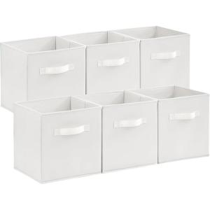 imageLifewit 13 Inch Cube Storage Bins Storage Cubes Foldable Medium Decorative Fabric Storage Baskets for Organizing Home Organizers with Handles for Shelves Closet Set of 8 36L GreyWhite