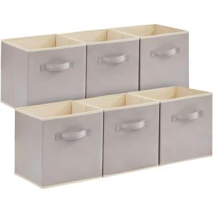 imageLifewit 13 Inch Cube Storage Bins Storage Cubes Foldable Medium Decorative Fabric Storage Baskets for Organizing Home Organizers with Handles for Shelves Closet Set of 8 36L GreyLight Gray