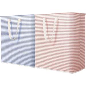 imageLifewit 2 Pack Laundry Hamper Large Collapsible Laundry Baskets Freestanding Waterproof Clothes Hamper with Easy Carry Handles in Laundry Room Bedroom Bathroom College Dorm for Adults Grey 2 x 80LBluePink