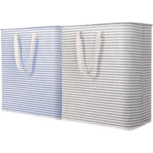 imageLifewit 2 Pack Laundry Hamper Large Collapsible Laundry Baskets Freestanding Waterproof Clothes Hamper with Easy Carry Handles in Laundry Room Bedroom Bathroom College Dorm for Adults Grey 2 x 80LGreyBlue
