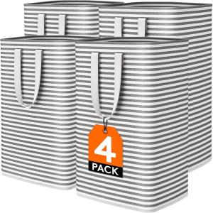 imageLifewit 2 Pack Laundry Hamper Large Collapsible Laundry Baskets Freestanding Waterproof Clothes Hamper with Easy Carry Handles in Laundry Room Bedroom Bathroom College Dorm for Adults Grey 2 x 80LBlack