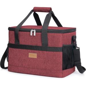 imageLifewit Cooler Bag 305060 Cans Collapsible and Insulated Large Lunch Bag Leakproof Soft Cooler Portable Tote for CampingBBQFamily Outdoor ActivitiesBurgendy