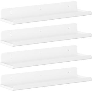 imageLifewit Floating Shelves for Wall 6 Pack 15quot Clear Acrylic Shelf Room Decor for BookFiguresPhotoMakeup in Bathroom Book Shelf Living Room Bedroom Kitchen Storage and OrganizationWhite