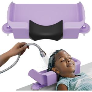 imageLifewit Hair Washing Station For Kids Neck Support Shampoo Bowl for Sink at Home Portable Shampoo Buddy for Teens Friend Elderly Purple