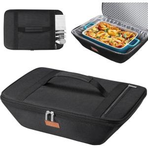 imageLifewit Insulated Casserole Carrier for Hot or Cold Food Thermal Lasagna Lugger Tote Casserole Dish Carrier for Potluck Parties Picnic Fits 9quotx13quot Baking Dish GrayBlack