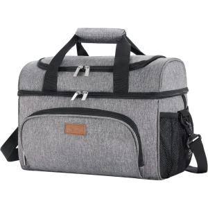 imageLifewit Insulated Cooler Bag 3248 Can Large Leakproof Beach Cooler Lightweight Portable Double Layer SoftSided Travel Ice Chest for Camping Kayaking Road Trips Grocery ShoppingGray