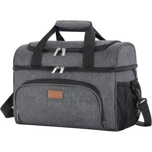 imageLifewit Insulated Cooler Bag 3248 Can Large Leakproof Beach Cooler Lightweight Portable Double Layer SoftSided Travel Ice Chest for Camping Kayaking Road Trips Grocery ShoppingDark Gray