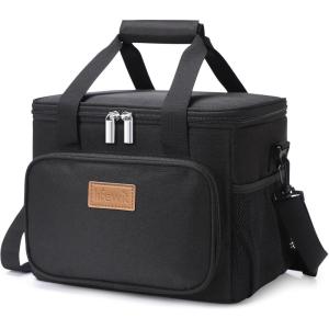 imageLifewit Large Lunch Bag Insulated Lunch Box Soft Cooler Cooling Tote for Adult Men Women Gray 24Can 15LBlack