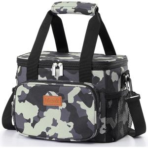imageLifewit Large Lunch Bag Insulated Lunch Box Soft Cooler Cooling Tote for Adult Men Women Gray 24Can 15LCamouflage