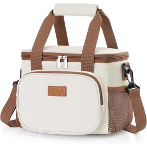 imageLifewit Large Lunch Bag Insulated Lunch Box Soft Cooler Cooling Tote for Adult Men Women Gray 24Can 15LCream