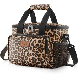 imageLifewit Large Lunch Bag Insulated Lunch Box Soft Cooler Cooling Tote for Adult Men Women Gray 24Can 15LLeopard