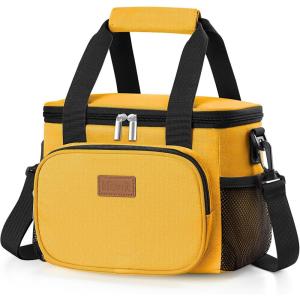 imageLifewit Large Lunch Bag Insulated Lunch Box Soft Cooler Cooling Tote for Adult Men Women Gray 24Can 15LOrange