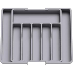 imageLifewit Large Silverware Drawer Organizer Expandable Utensil Tray for Kitchen BPA Free Flatware and Cutlery Holder Adjustable Plastic Storage for Spoons Forks Knives Large BlackGray