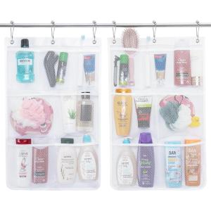 imageLifewit Mesh Shower Caddy 7 Pockets Hanging Shower Organizer with Quick Drying Mesh Portable Space Saving Bathroom Organizer to Hold Soap Shampoo and Cruise Ship Essentials White 2 Pack2