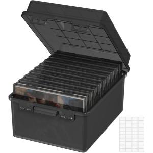 imageLifewit Photo Storage Box 5x7 Photo Case 9 pcs Inner Photo Storage Containers Black Photo Boxes Seed Organizer Craft Storage Box for Cards Pictures Stamps Office Supplies with 1 Sheet Label StickerBlack