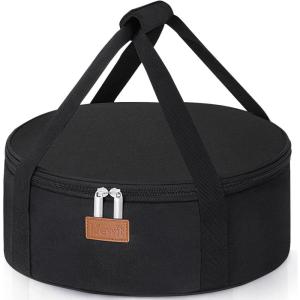 imageLifewit Round Insulated Casserole Carrier for Hot and Cold Food Pie Carrier Bag Cake Carrier Casserole Dish Carrying Case for Potluck Parties Picnic Fits 125quot Baking Dish GreyBlack
