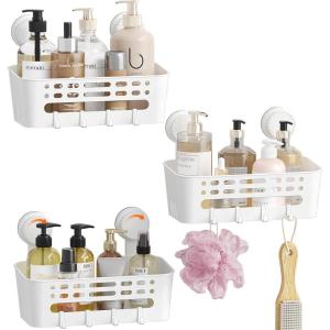 imageLifewit Shower Caddy Suction Cup 104inch Removable Shower Shelves for Inside Shower NODrilling Bathroom Organizers and Storage Rack for Shampoo Strong Vacuum Suction 2 Pack3
