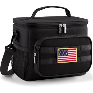 imageLifewit Tactical Lunch Box for Men Insulated Lunch Bag 9L 12Can BlackBlack
