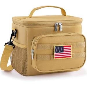 imageLifewit Tactical Lunch Box for Men Insulated Lunch Bag 9L 12Can BlackBrown