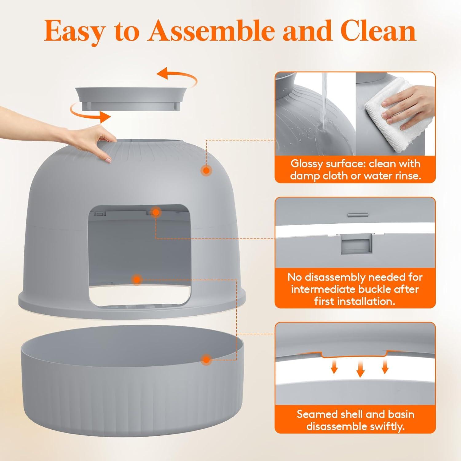 imageLifewit Litter Box Cat with Faux Plant ampamp Scoop Hidden Enclosure Litter Tray with Odor Control ampamp Carbon Filter in Living Room Bedroom Corner BlackGrey