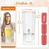imageLifewit 1 Gallon Drink Dispensers for Parties 2 Pcs in 1 Package 4L Plastic Beverage Containers with Stand for JuiceTeaSodaWater Clear Ice Lemonade Dispensers with Lid ampamp Leakproof Spigot3
