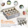 imageLifewit 2 Pcs Champagne Flute Storage Box with Dividers Stackable Cationic Hard Shell Stemware Containers with 12 Cells Foldable Dustproof Glassware Organizer Case for Moving Light Grey3