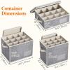 imageLifewit 2 Pcs Champagne Flute Storage Box with Dividers Stackable Cationic Hard Shell Stemware Containers with 12 Cells Foldable Dustproof Glassware Organizer Case for Moving Light Grey3