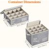 imageLifewit 2 Pcs Champagne Flute Storage Box with Dividers Stackable Cationic Hard Shell Stemware Containers with 12 Cells Foldable Dustproof Glassware Organizer Case for Moving Light Grey2