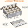 imageLifewit 2 Pcs Champagne Flute Storage Box with Dividers Stackable Cationic Hard Shell Stemware Containers with 12 Cells Foldable Dustproof Glassware Organizer Case for Moving Light Grey3