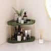 imageLifewit 2Tier Corner Bathroom Counter Organizer Plastic Makeup Skincare Organizers Storage Countertop Sink Vanity Trays Perfume Cosmetic Shelf in Bedroom Dresser Kitchen ClearGreen