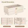 imageLifewit 2layer Jewelry Box for 6 Slots Sunglasses Organizer Storage for Bracelet Necklace ring Multiple Eyeglasses Display Case for Women Girl Gift Idea Creamy White