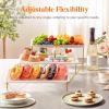 imageLifewit 3 Tier Bamboo Serving Tray for Party Supplies 12quot x 65quot Platters for Serving Food Reusable Trays with Black Metal Display Stand for Veggie Fruit Cookies DessertGold
