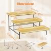 imageLifewit 3 Tier Bamboo Serving Tray for Party Supplies 12quot x 65quot Platters for Serving Food Reusable Trays with Black Metal Display Stand for Veggie Fruit Cookies DessertBlack