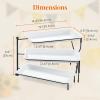 imageLifewit 3 Tier Serving Tray 12quot x 65quot White Plastic Tiered Food Serving Platters Tiered Tray Stand for Party with Black Collapsible Metal Stand Dessert Display Stands for Cookies Crackers12 x 65