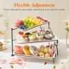 imageLifewit 3 Tier Serving Tray 12quot x 65quot White Plastic Tiered Food Serving Platters Tiered Tray Stand for Party with Black Collapsible Metal Stand Dessert Display Stands for Cookies Crackers14 x 65