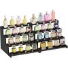 imageLifewit 4 Tier Clear Display Riser Stand with Decorative Secure Fences Toolfree Assembly Plastic 12 Inch Perfume Organizer Display for Figures Cupcake Dessert 1packBlack