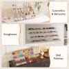 imageLifewit 4 Tier Clear Display Riser Stand with Decorative Secure Fences Toolfree Assembly Plastic 12 Inch Perfume Organizer Display for Figures Cupcake Dessert 1packClear