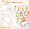 imageLifewit 4 Tier Clear Display Riser Stand with Decorative Secure Fences Toolfree Assembly Plastic 12 Inch Perfume Organizer Display for Figures Cupcake Dessert 1packClear