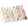 imageLifewit 4 Tier Clear Display Riser Stand with Decorative Secure Fences Toolfree Assembly Plastic 12 Inch Perfume Organizer Display for Figures Cupcake Dessert 1packClear