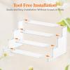imageLifewit 4 Tier Clear Display Riser Stand with Decorative Secure Fences Toolfree Assembly Plastic 12 Inch Perfume Organizer Display for Figures Cupcake Dessert 1packClear