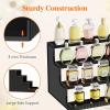 imageLifewit 4 Tier Clear Display Riser Stand with Decorative Secure Fences Toolfree Assembly Plastic 12 Inch Perfume Organizer Display for Figures Cupcake Dessert 1packBlack