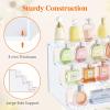 imageLifewit 4 Tier Clear Display Riser Stand with Decorative Secure Fences Toolfree Assembly Plastic 12 Inch Perfume Organizer Display for Figures Cupcake Dessert 1packWhite