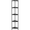 imageLifewit 4 Tier Floor Standing Shower Caddy Corner Plastic Bathroom Organizer Shelf Rack for Storage Shampoo Body Wash Care Skincare BlackBlack