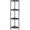 imageLifewit 4 Tier Floor Standing Shower Caddy Corner Plastic Bathroom Organizer Shelf Rack for Storage Shampoo Body Wash Care Skincare BlackBlack