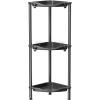imageLifewit 4 Tier Floor Standing Shower Caddy Corner Plastic Bathroom Organizer Shelf Rack for Storage Shampoo Body Wash Care Skincare BlackBlack