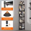 imageLifewit 4 Tier Floor Standing Shower Caddy Corner Plastic Bathroom Organizer Shelf Rack for Storage Shampoo Body Wash Care Skincare BlackBlack