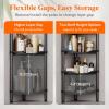imageLifewit 4 Tier Floor Standing Shower Caddy Corner Plastic Bathroom Organizer Shelf Rack for Storage Shampoo Body Wash Care Skincare BlackBlack